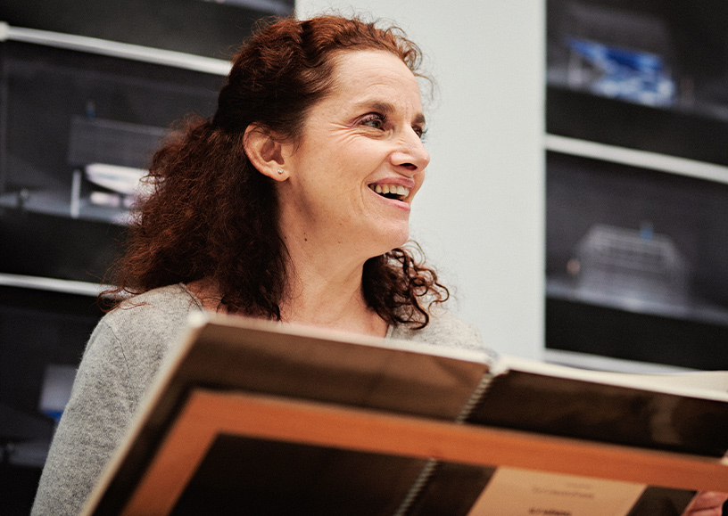 Conductor Emmanuelle Haïm during a rehearsal for Giulio Cesare