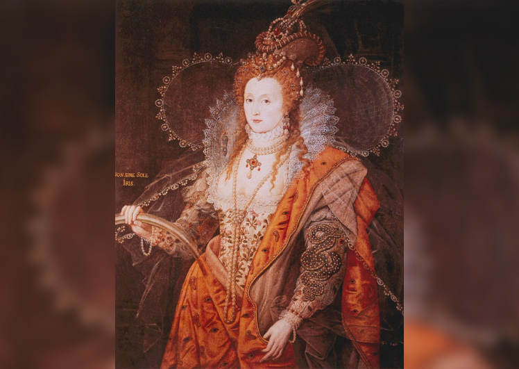 Regenboogportret van Elisabeth I, Isaac Oliver, ca. 1600