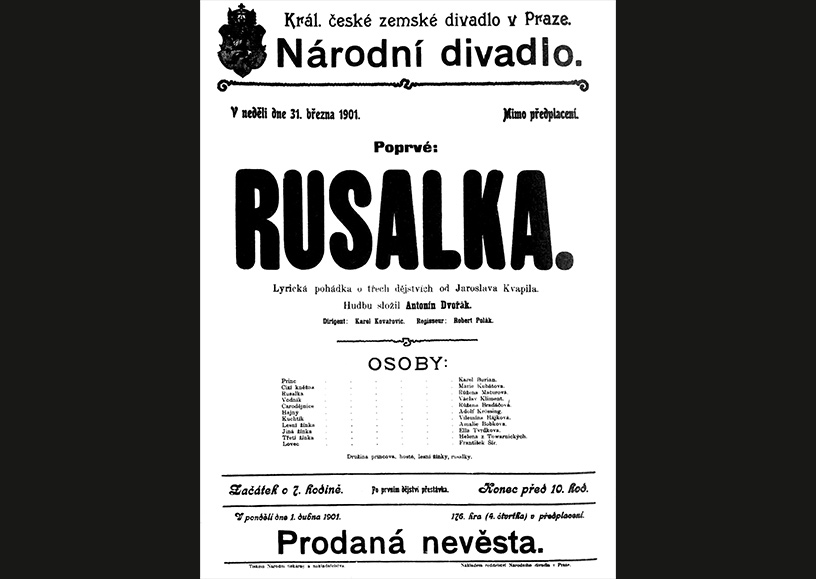 Poster voor de première van Rusalka