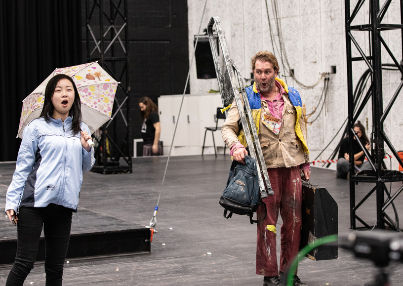 Ying Fang (Pamina) en Thomas Oliemans (Papageno) in repetitie (2023) | Foto: Melle Meivogel
