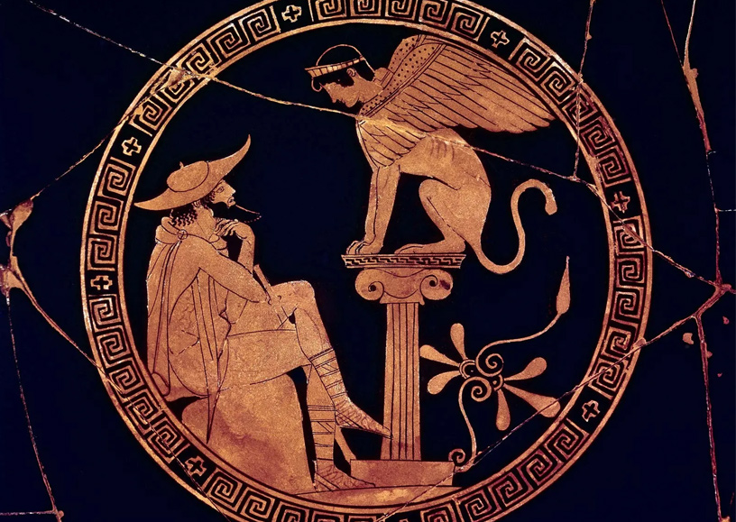 Oedipus en de Sfinx (5de eeuw voor Chr.)