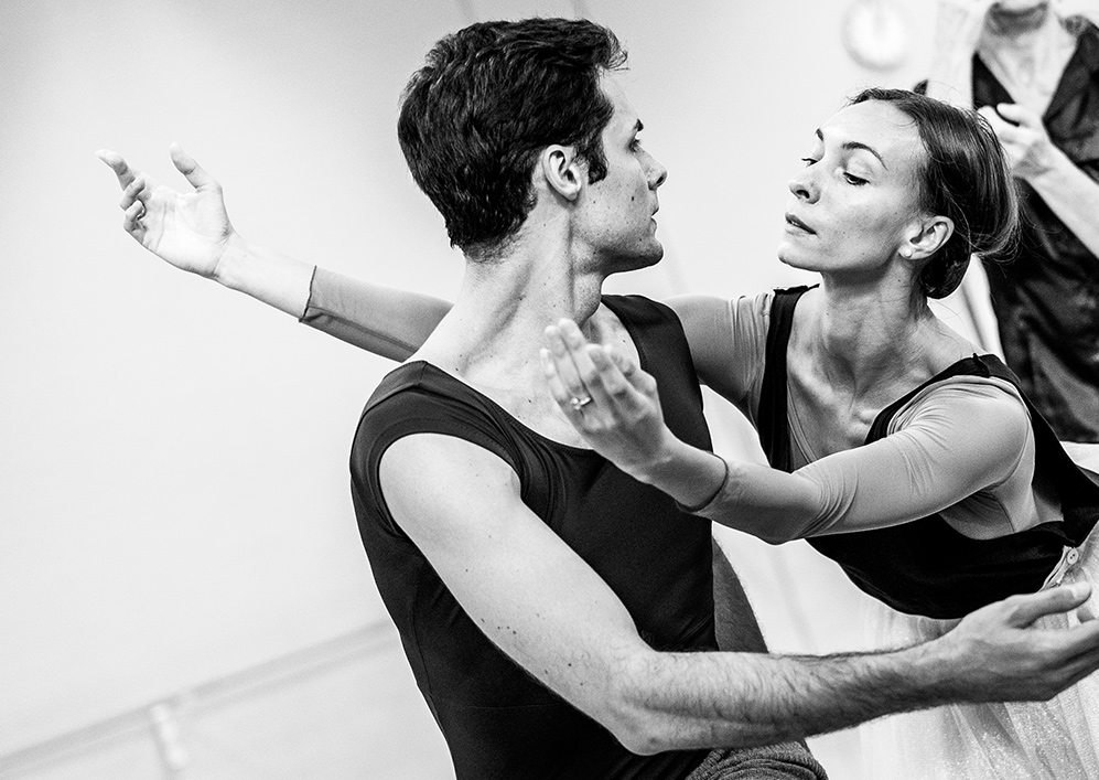 Olga en Jacopo tijdens repetitie Giselle