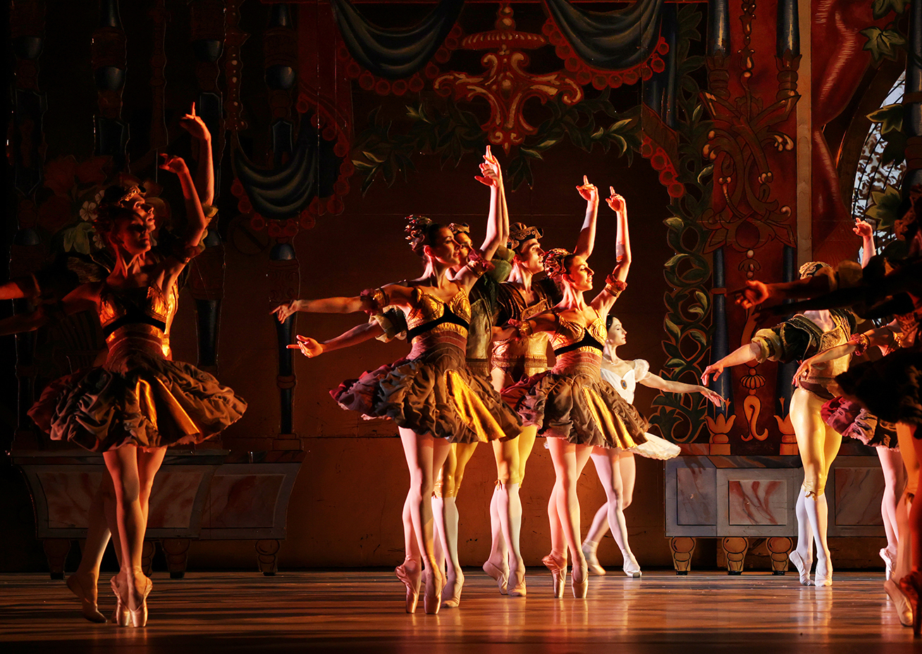 Dancers in golden light