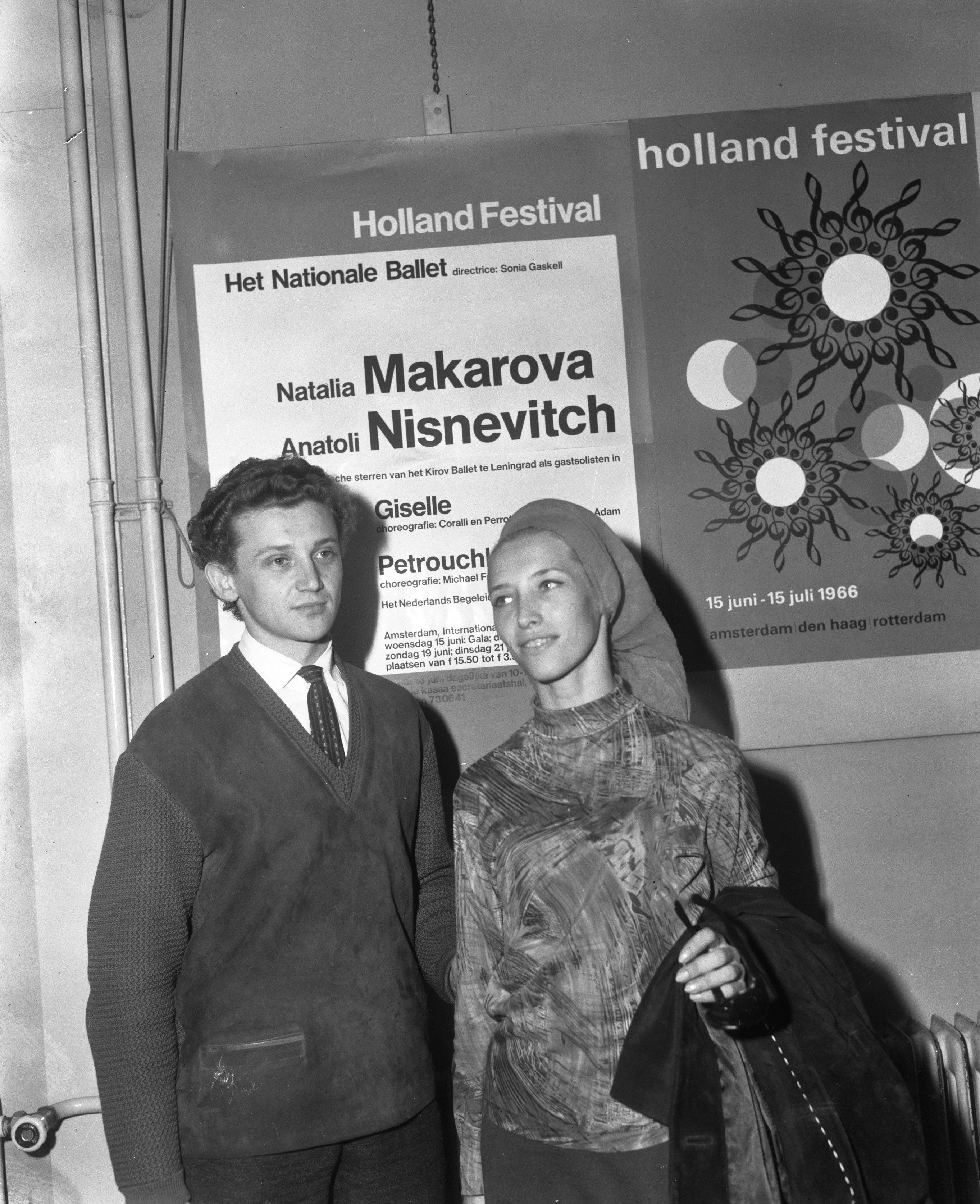 Anatoli Nismevitch en Natalia Makarova | Foto: Joop van Bilsen / Anefo; Auteursrechthebbende: Nationaal Archief 