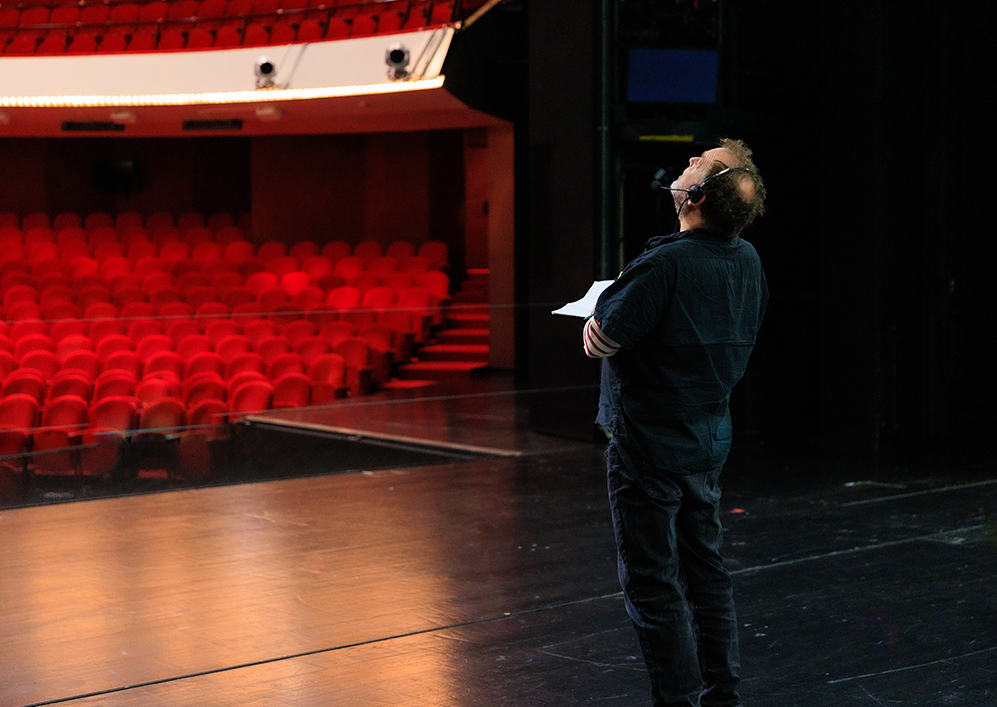 Technician checks the light