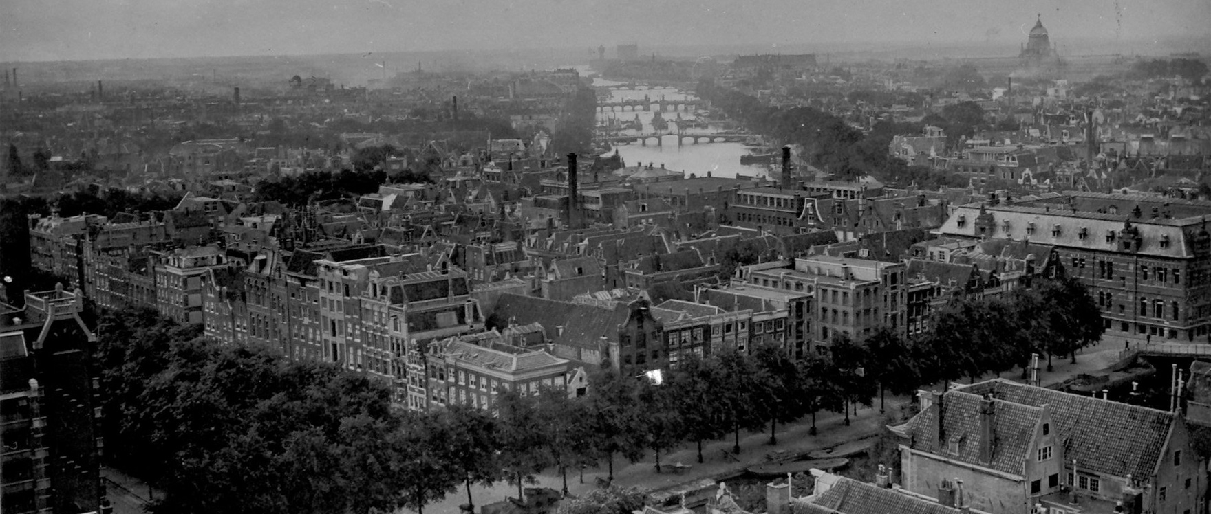 Bovenaanzicht voormalige Joodse buurt rond het Waterlooplein