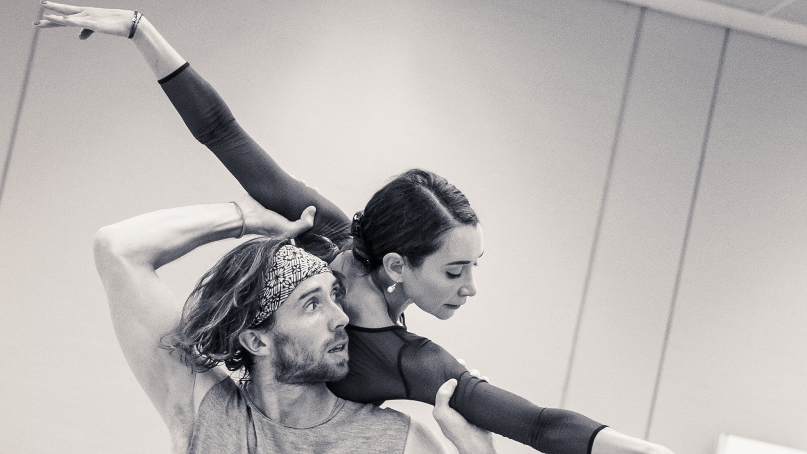 black and white photo of dancers