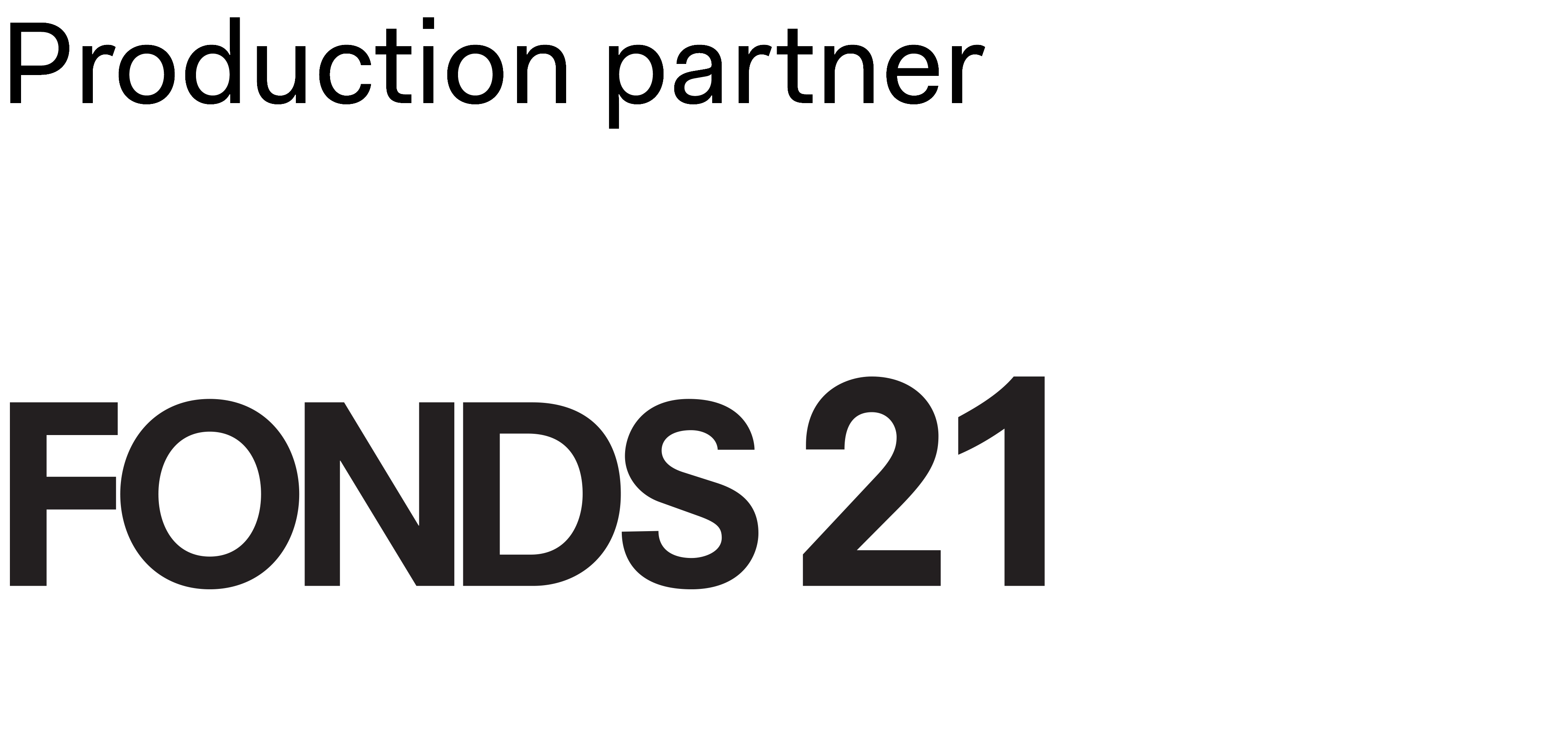 Fonds 21 logo with surtitle 'production partner'