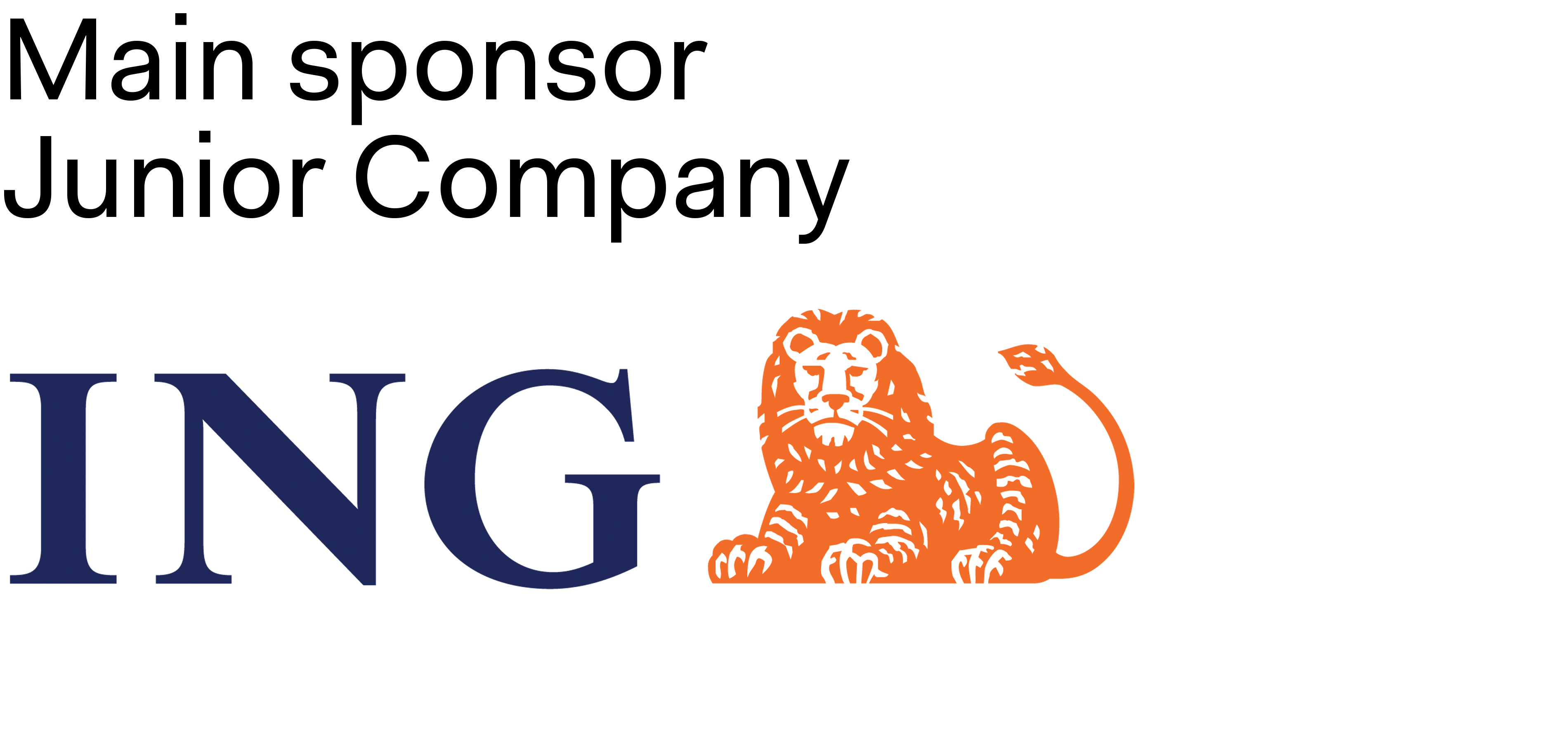 ING logo met boventitel 'Hoofdsponsor Junior Company'