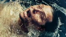 Man under water