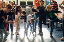 Children dancing in class