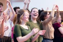 Applauding students