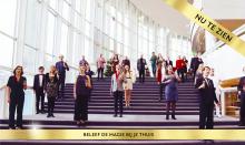Chorus on staircase
