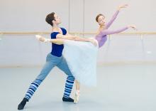 Olga Smirnova and Jacopo Tissi during a rehearsal of Giselle